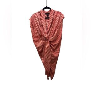 Red and White Striped Women's Dress